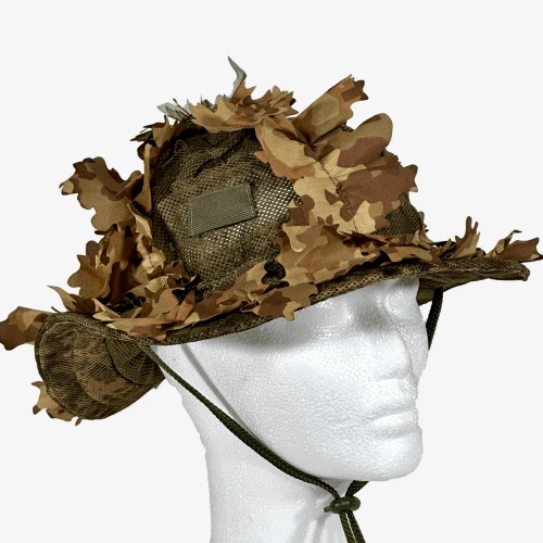 KMCS Boonie Hat Next Gen Brown, Features the new KMCS Adaptive Leaf Strips, designed for realistic concealment in dynamic environments